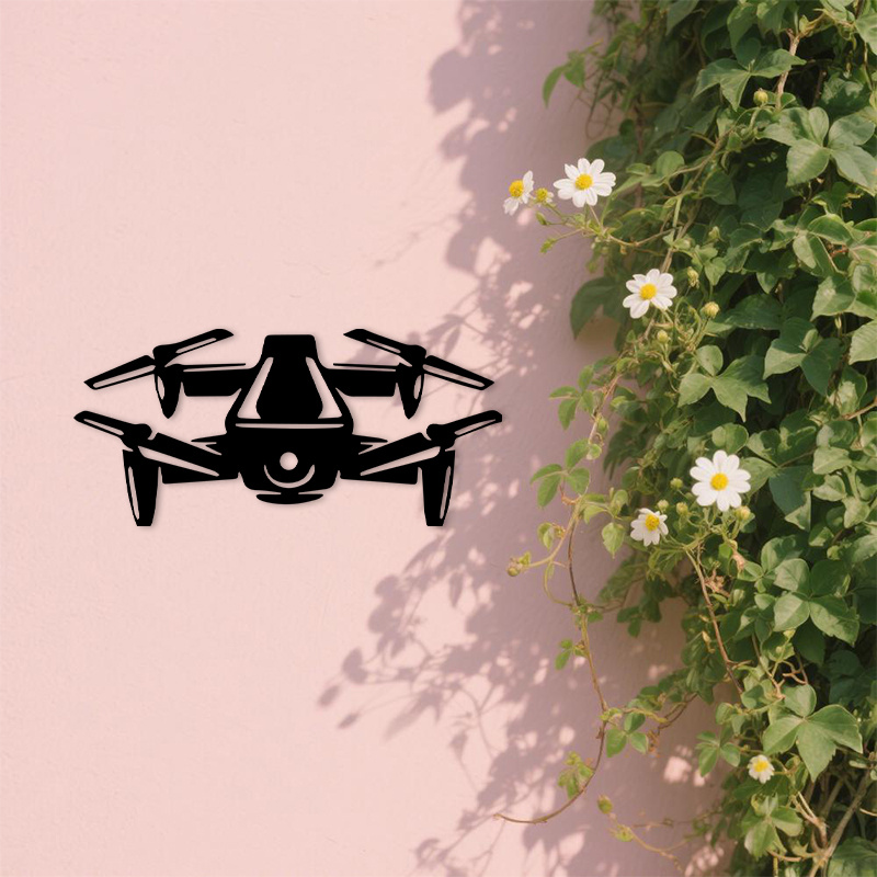 ドローンのシルエットメタルウォールアート、モダンな航空機ブラ - Office Tech Room のレビューと価格