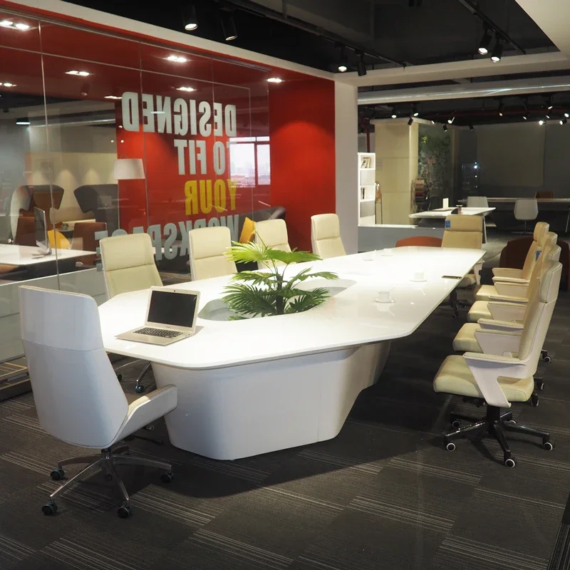 現代的な白いハイテクスマートオフィス家具 8名、10名、12 - Office Tech Room のレビューと価格