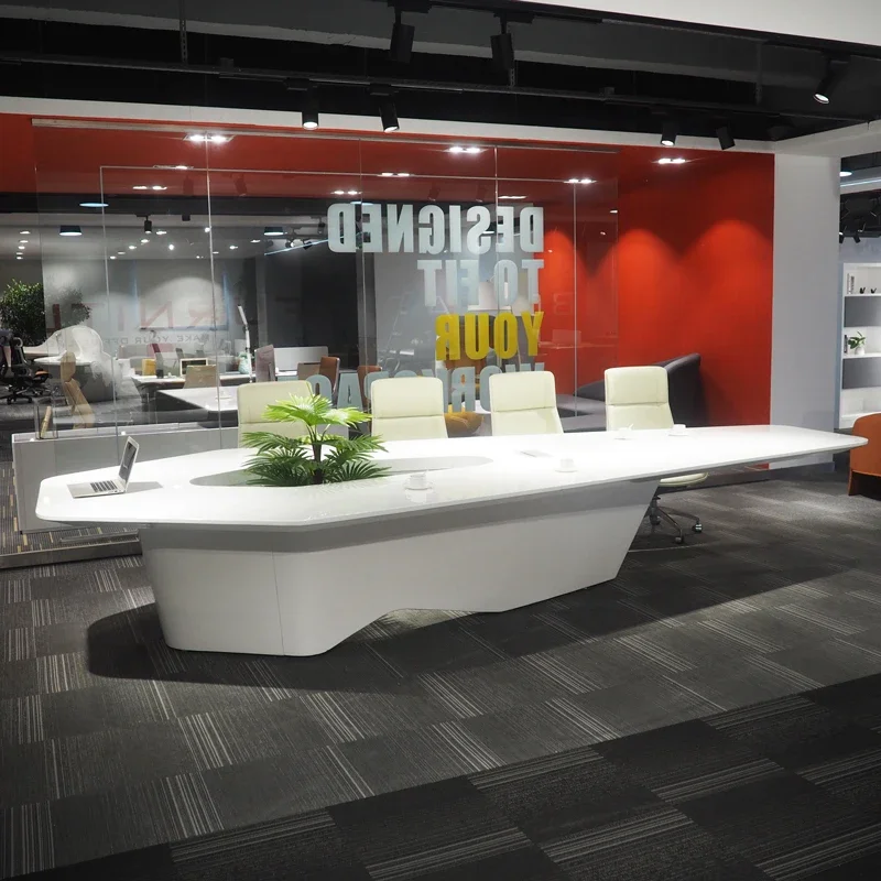 現代的な白いハイテクスマートオフィス家具 8名、10名、12 - Office Tech Room のレビューと価格