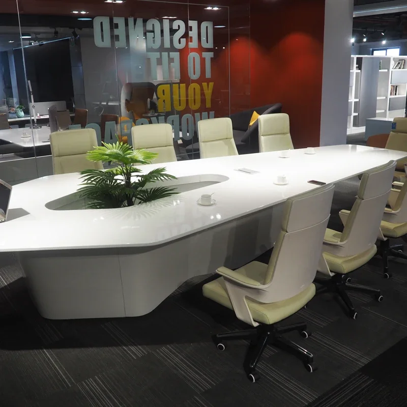 現代的な白いハイテクスマートオフィス家具 8名、10名、12 - Office Tech Room のレビューと価格