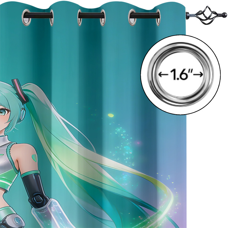 2枚組 初音ミク 未来型テクスーツ 遮光カーテン アニメSF - Office Tech Room のレビューと価格
