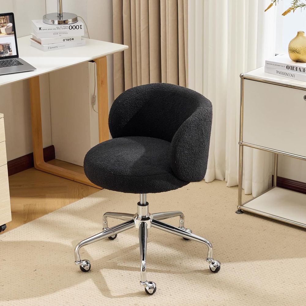 コンパクトな回転式デスクチェア、ホイール付き、人間工学に基づ - Office Tech Room のレビューと価格