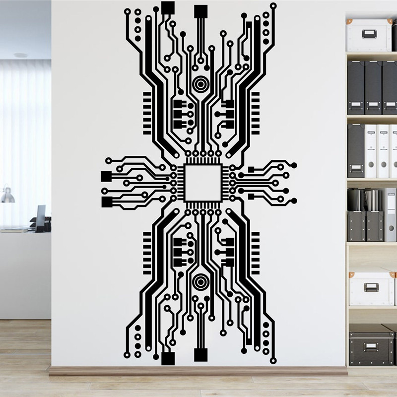 ビニールウォールステッカー,回路基板ステッカー,技術,cpu - Office Tech Room のレビューと価格